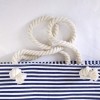 Navy Anchor Seaside Rope Tied Handles Beach Holiday Bag