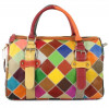 Patchwork Boston Leather Bag