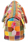 Patchwork Boston Leather Bag