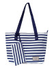 Navy Blue White Stripe Canvas Tote Bag with Matching Purse