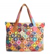 Floral Patchwork Multicolour Leather Tote Bag