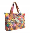 Floral Patchwork Multicolour Leather Tote Bag