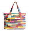 Floral Patchwork Multicolour Leather Tote Bag