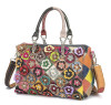 Handmade flower patchwork leather bag