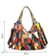 Handmade Multicolour Patchwork Leather Bag with Tassels