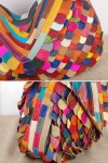 Multicolour Patchwork Leather Hobo Shoulder Bag