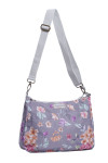 Reversible Oilcloth Zip Messenger Grey spot Rose