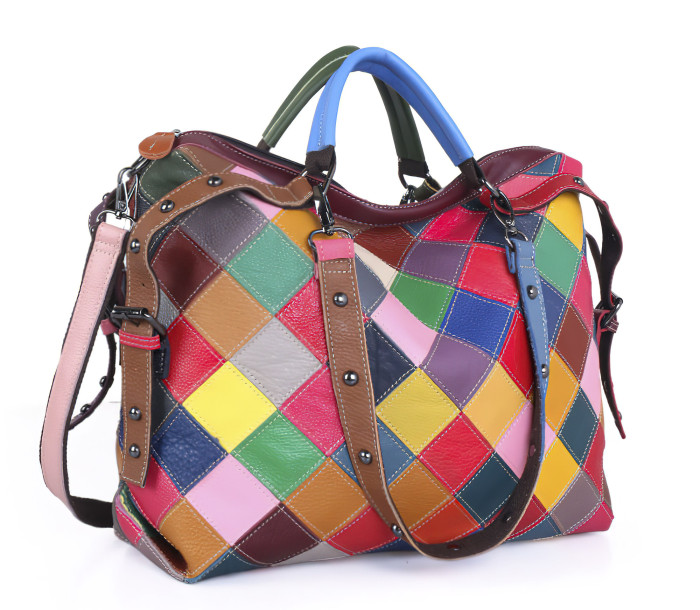 Multicolour_Patchwork_Leather_Handbag_Tote